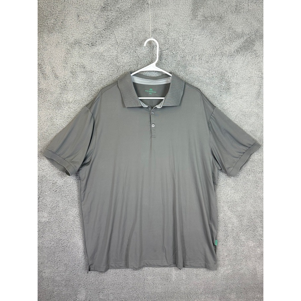 Mio Marino Shirt Mens 3XL Gray Golf Polo Short Sleeve Stretch Athletic Rugby